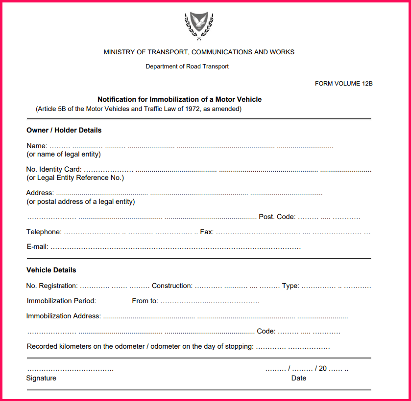 Can I SORN my car in Cyprus