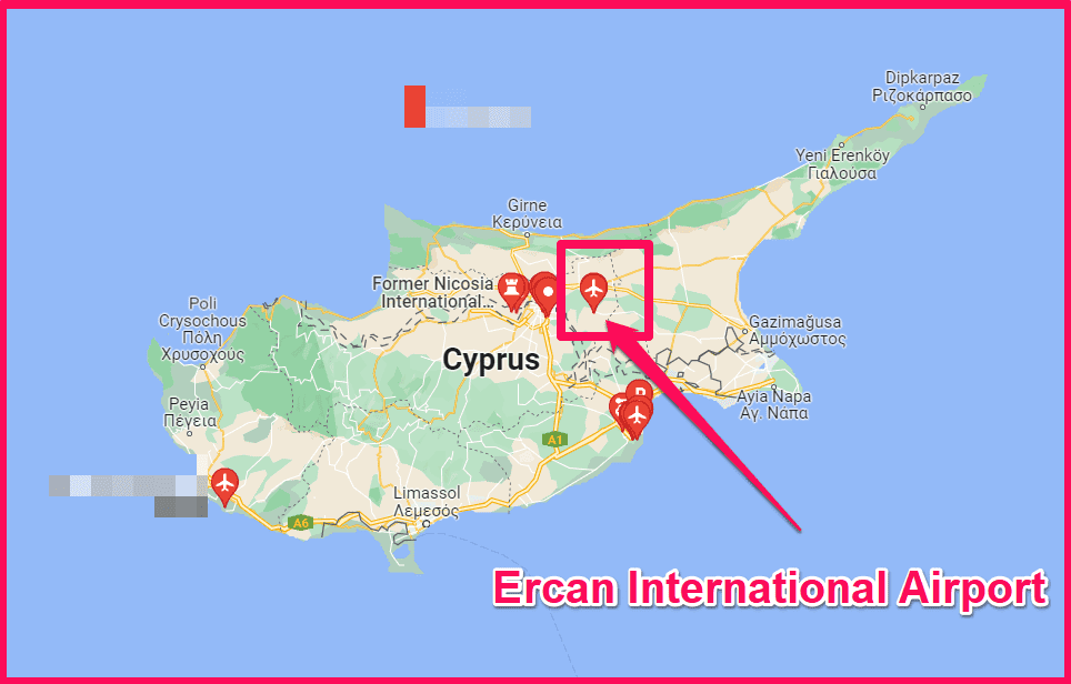 Ercan International Airport Map Location