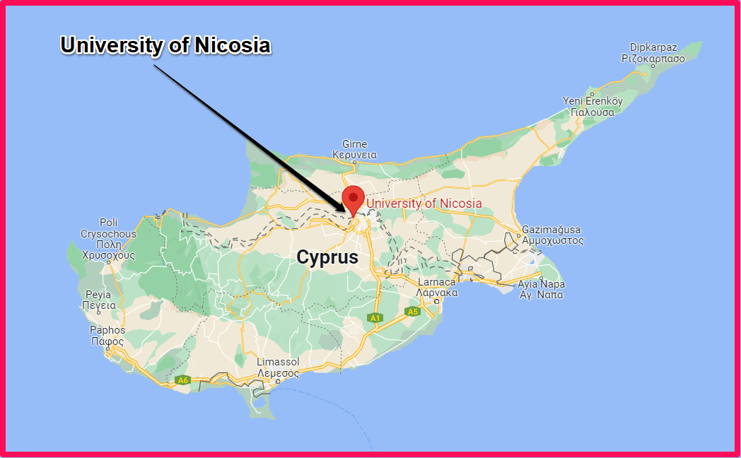 Location of the University of Nicosia