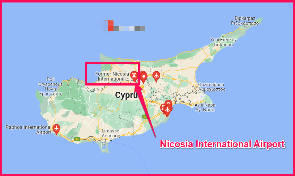 Nicosia International Airport Map Location