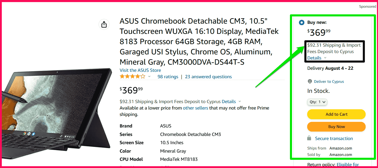 Shipping Cost Amazon