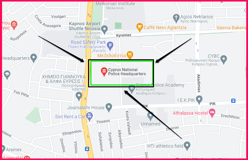 Cyprus Police Headquarters Nicosia Location